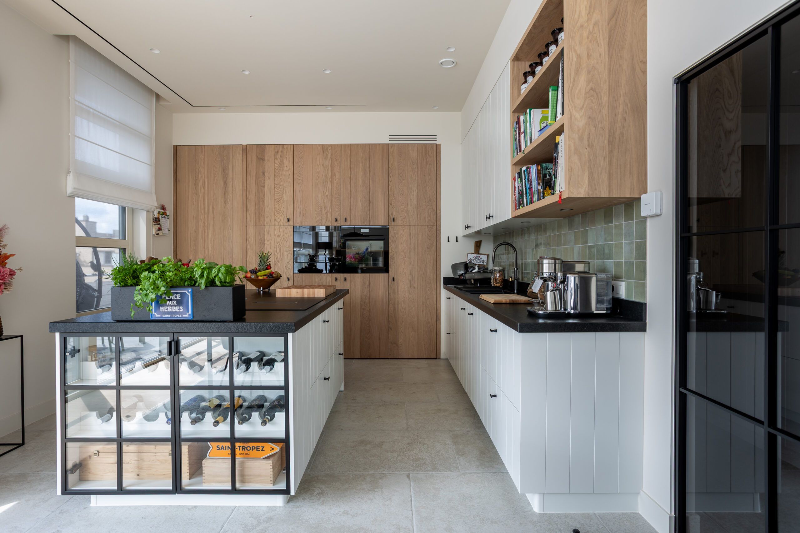 Keuken eik poederlak graniet zimbabwe antiek steellook 1