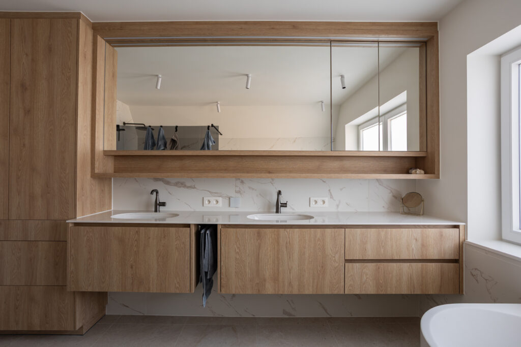 Badmeubel cleaf s128 pembroke greeploos composiet calacatta gold maatwerk